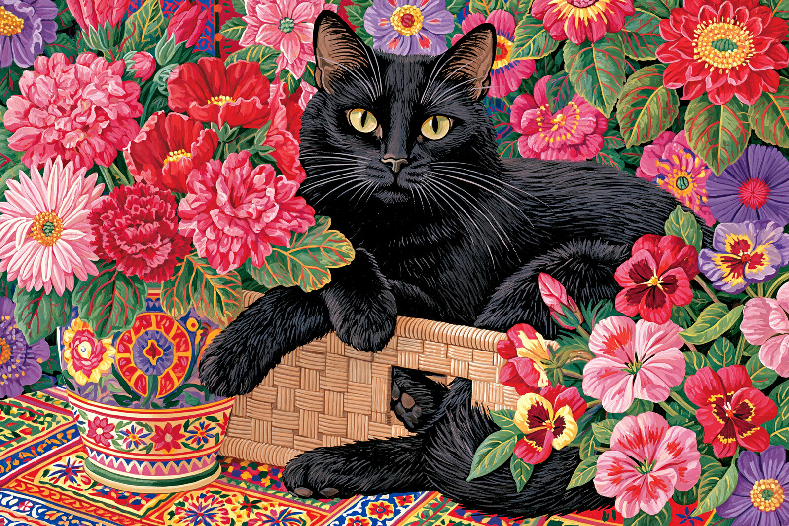 Artwork - Beautiful Cat in a Basket