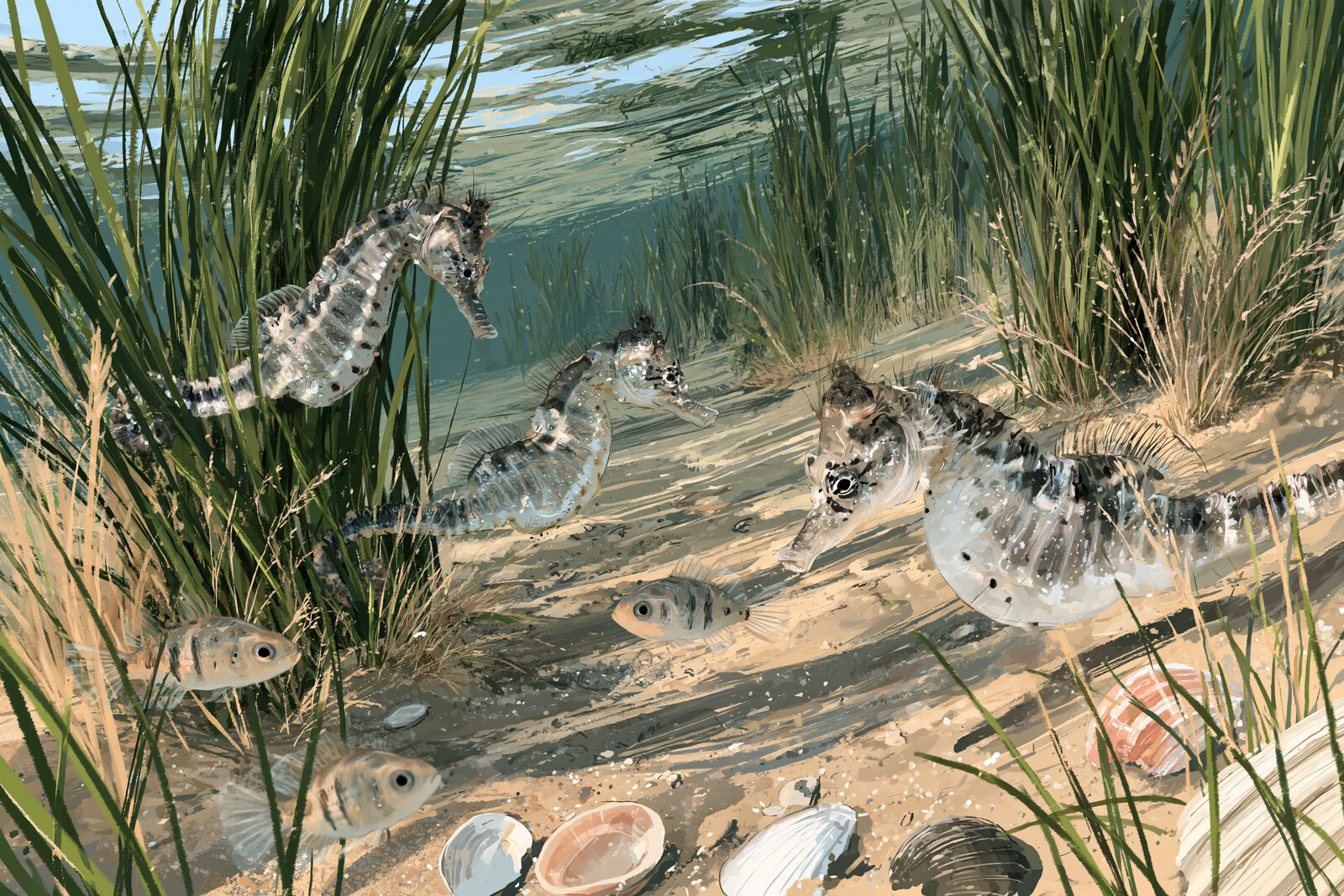 Seahorses in the Eelgrass