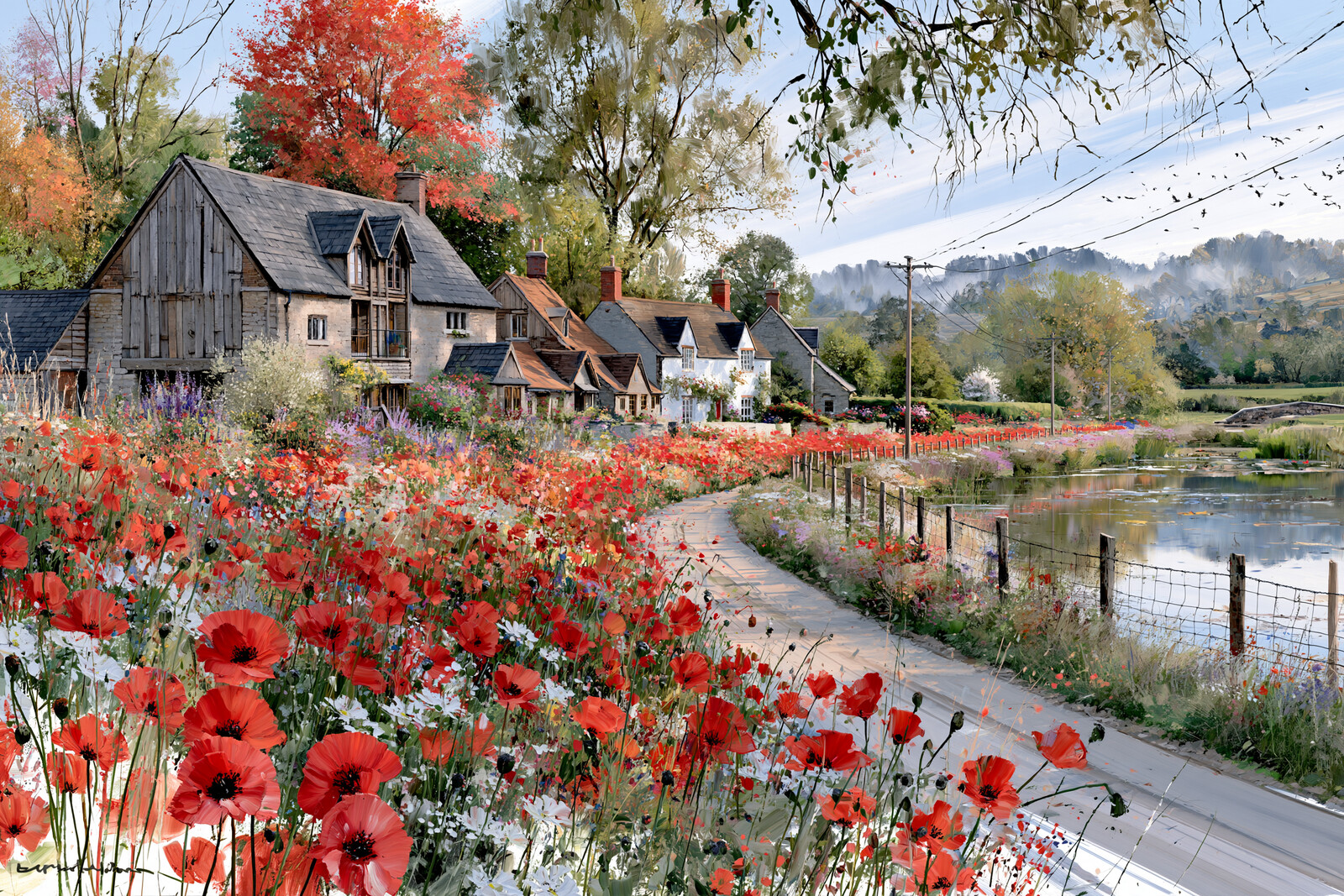 Poppies Beside the River