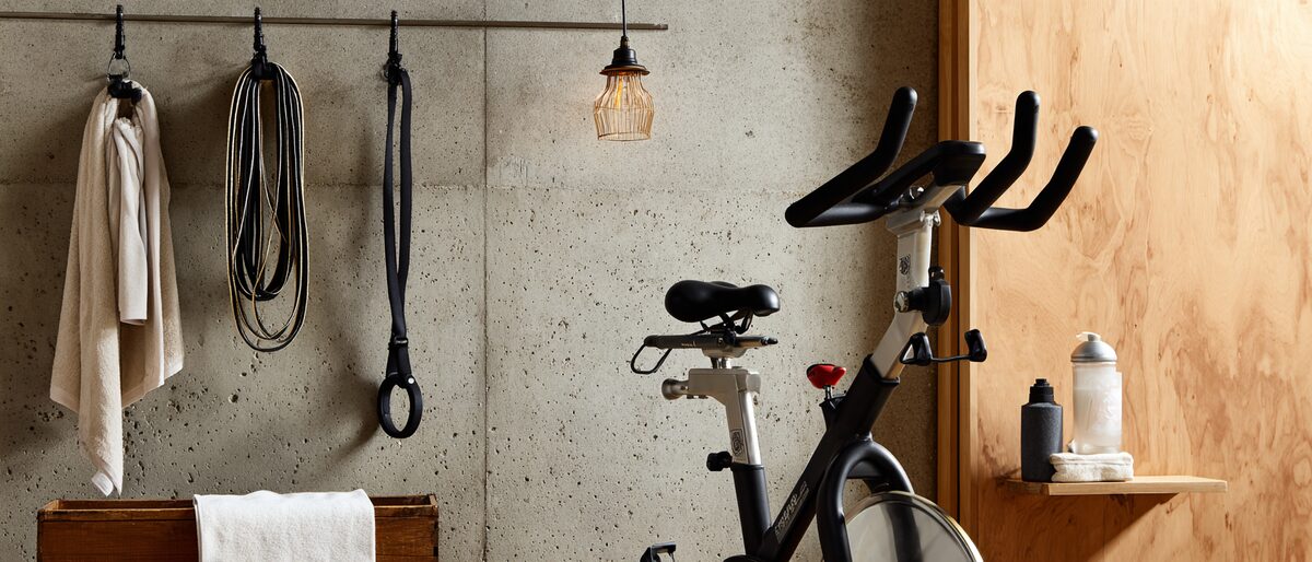 Exercise bike - picture of home exercise bike in a home gym